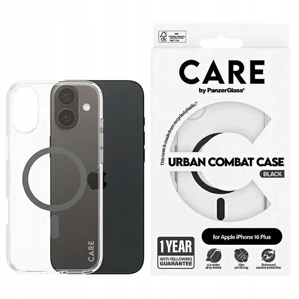 Pouzdro Care by PanzerGlass Flagship Case s MagSafe pro iPhone 16 Plus černé