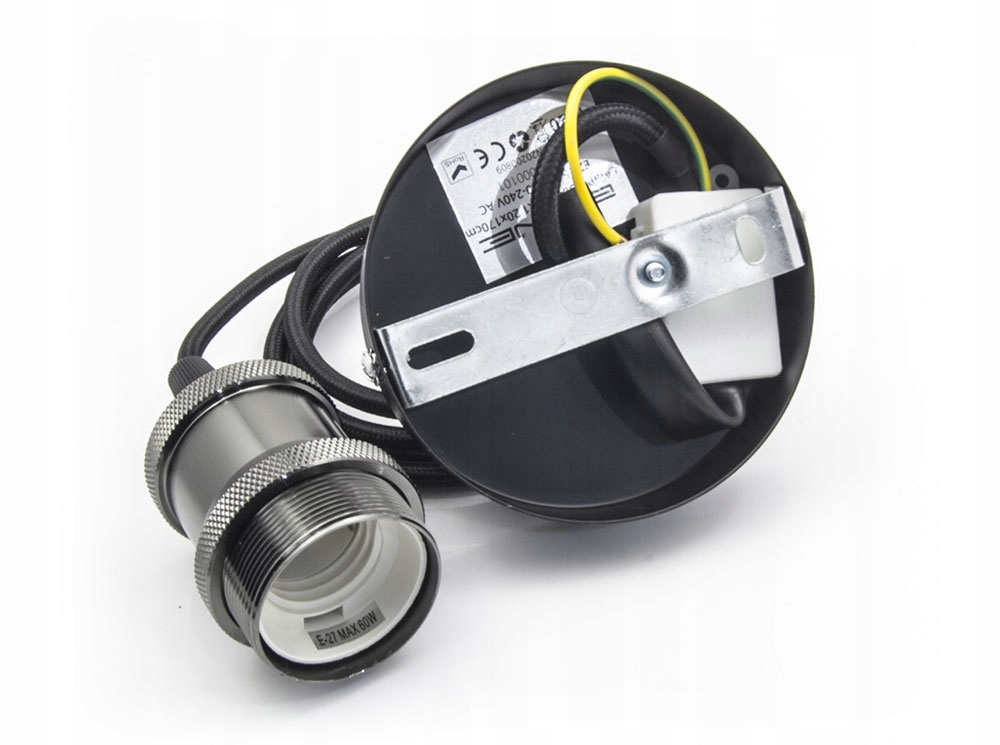 LAMPA SUFITOWA WISZĄCA SOLTERA LED LOFT BC1 Kolor czarny odcienie szarości i srebra