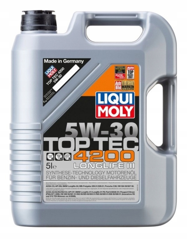 Liqui Moly Olej 5V30 5 L Top Tec 4200 C2/C3 Sn/cf 504.00 507.00 229.31