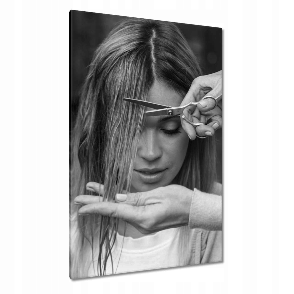 Obrazy 80x120 Dámské stříhání Kadeřnice Nůžky Kadeřnictví