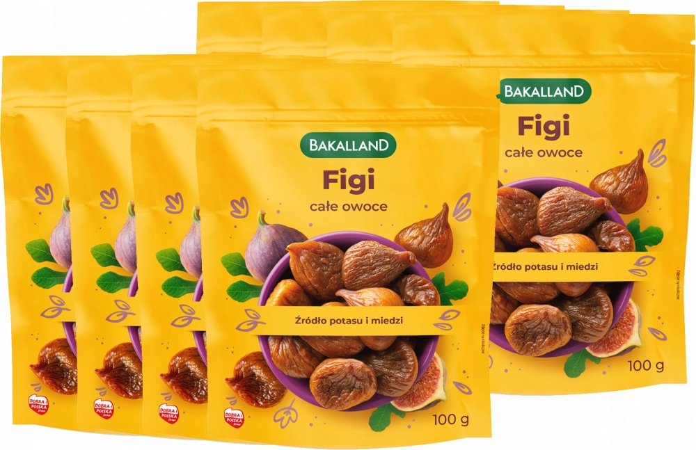 Figi suszone duże owoce Bakalland 100g naturalne bez konserwantów x8