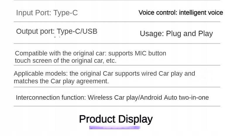 Bezprzewodowy adapter Android Auto CarPlay 2 w 1 Plug and Play Mini Car AI Box Rodzaj akcesoryjny