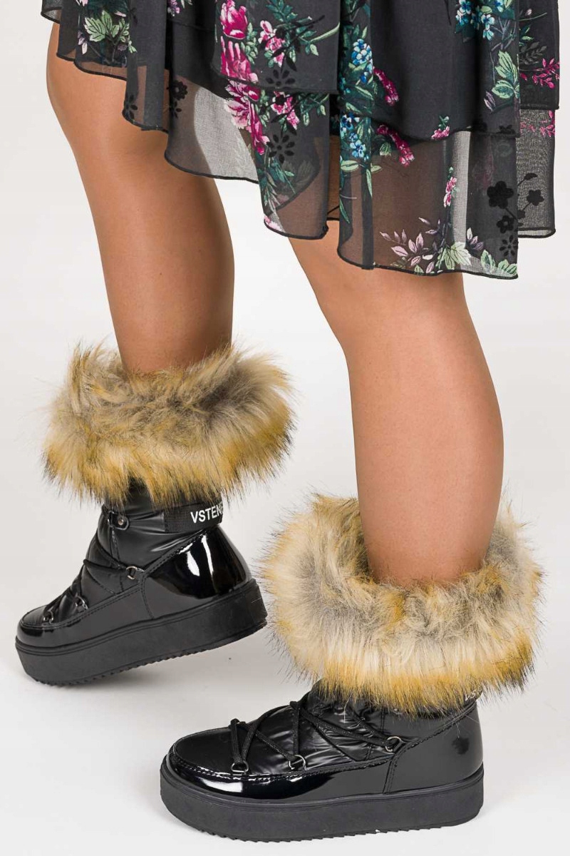Černé Kotníkové Boty Sněhule Platforma Teplé Na Zimu 38