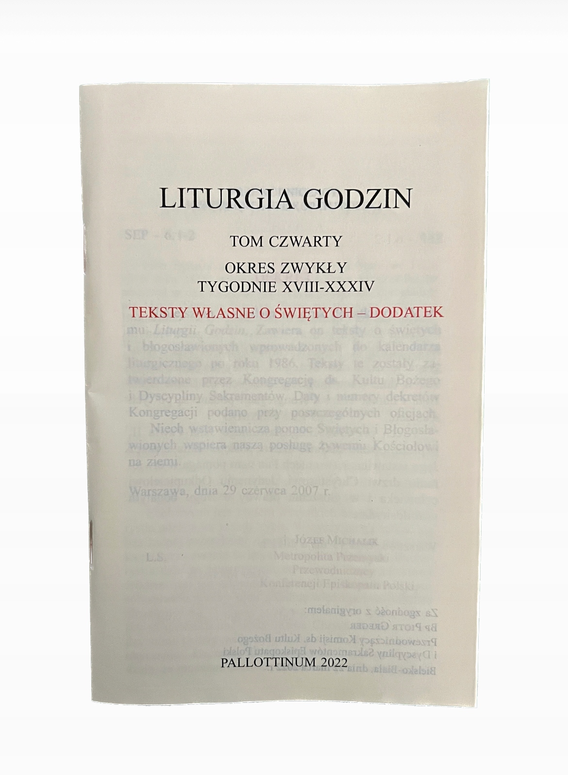 

Dodatek do Liturgii Godzin teksty o świętych t 4