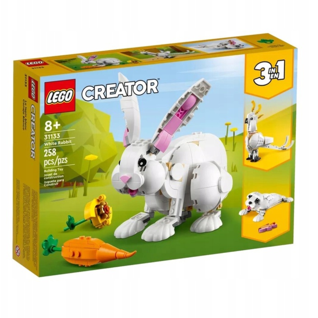 LEGO CREATOR BIAŁY KRÓLIK PAPUGA FOKA ZESTAW DLA DZIECI 3w1