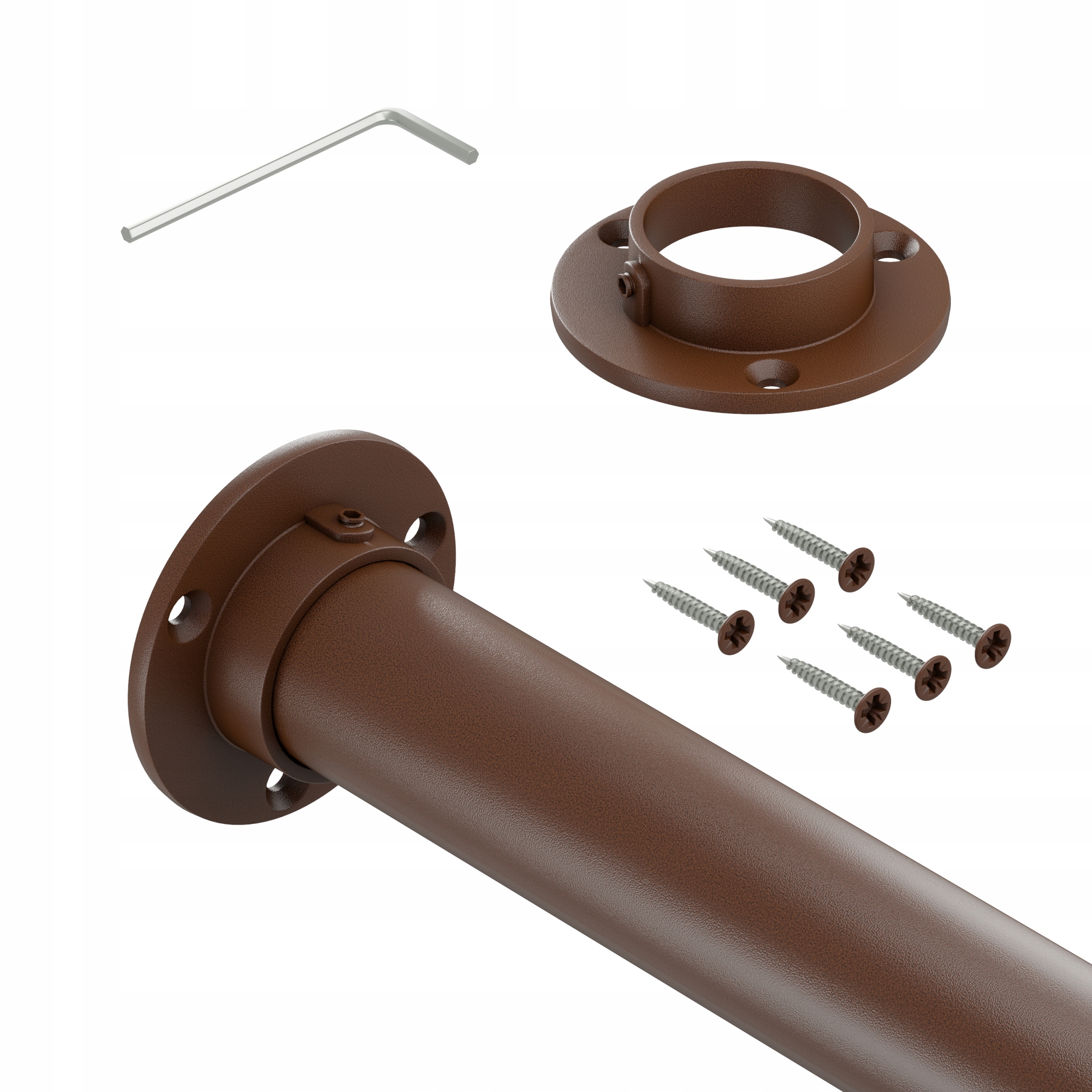 Drążek do szafy na ubrania mocny fi 32mm BRĄZ 100cm STRONG I