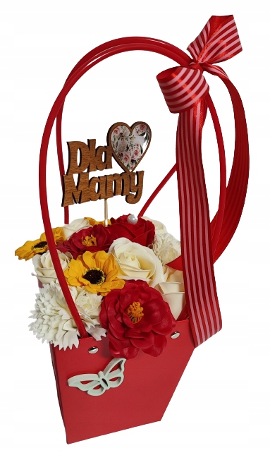 

koszyk Kwiaty mydlane torebka dzień matki