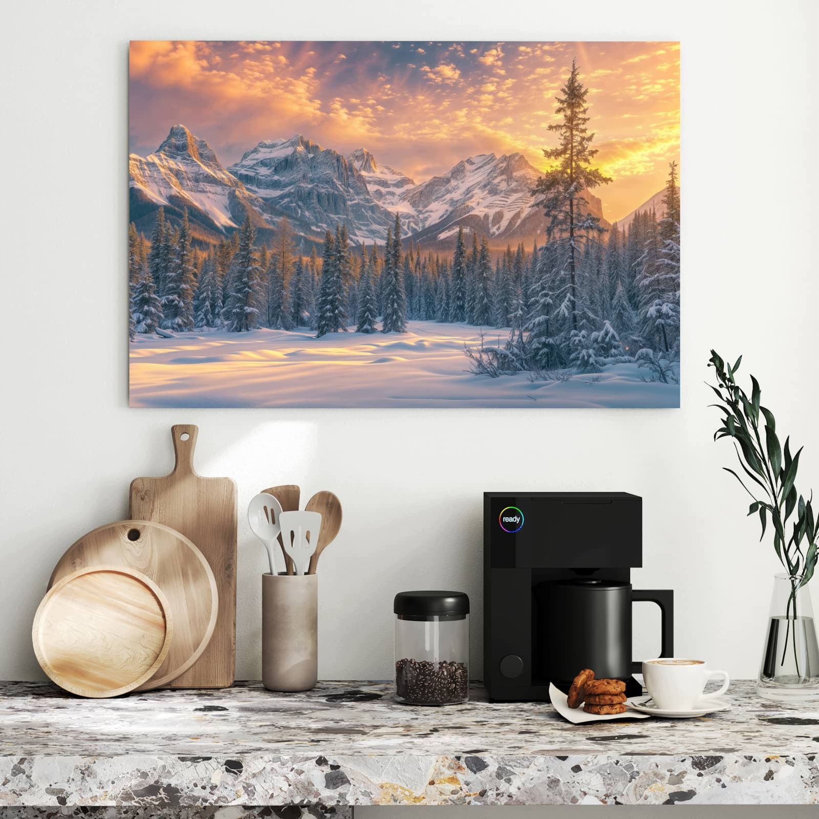 Magnetická tabule Horská krajina Zima 90 × 60 cm