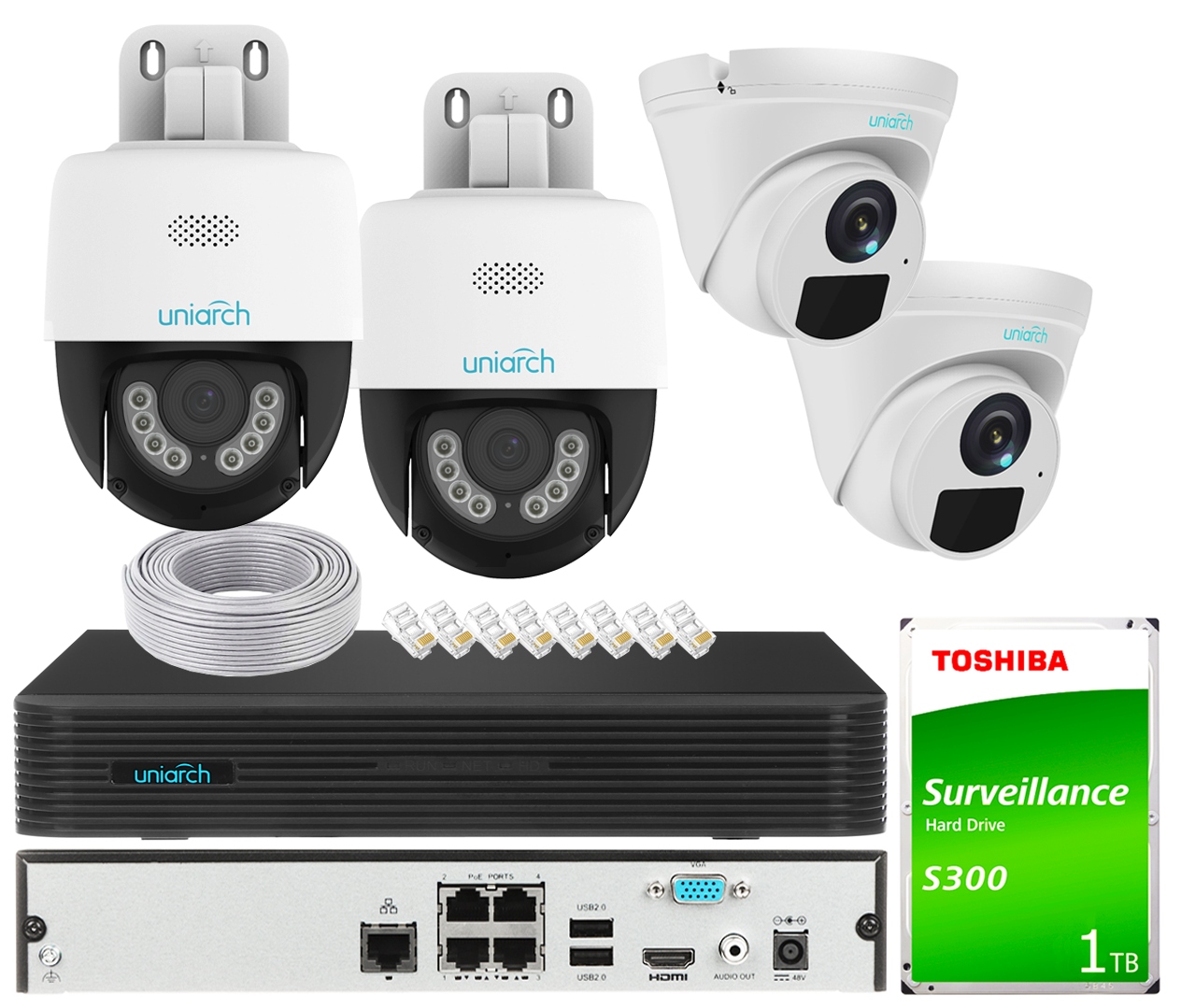 Monitoring IP do domu Kamery obrotowe LED UNIARCH