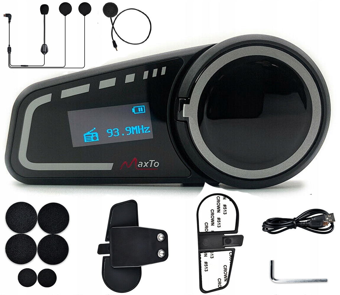 Interkom Bluetooth MaxTo M2C DO 6 KASKOW LCD Manufacturer MaxTo