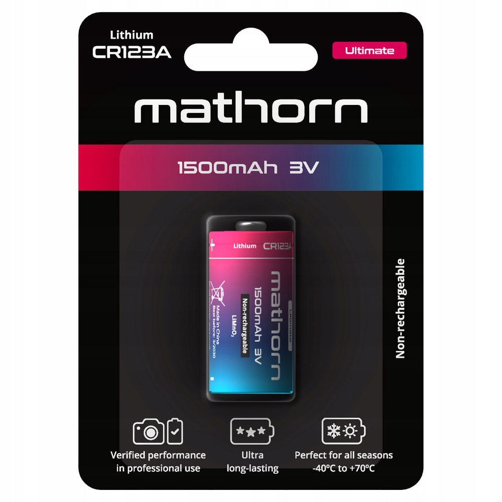 Bateria litowa Mathorn Ultimate CR123A 1500 mAh