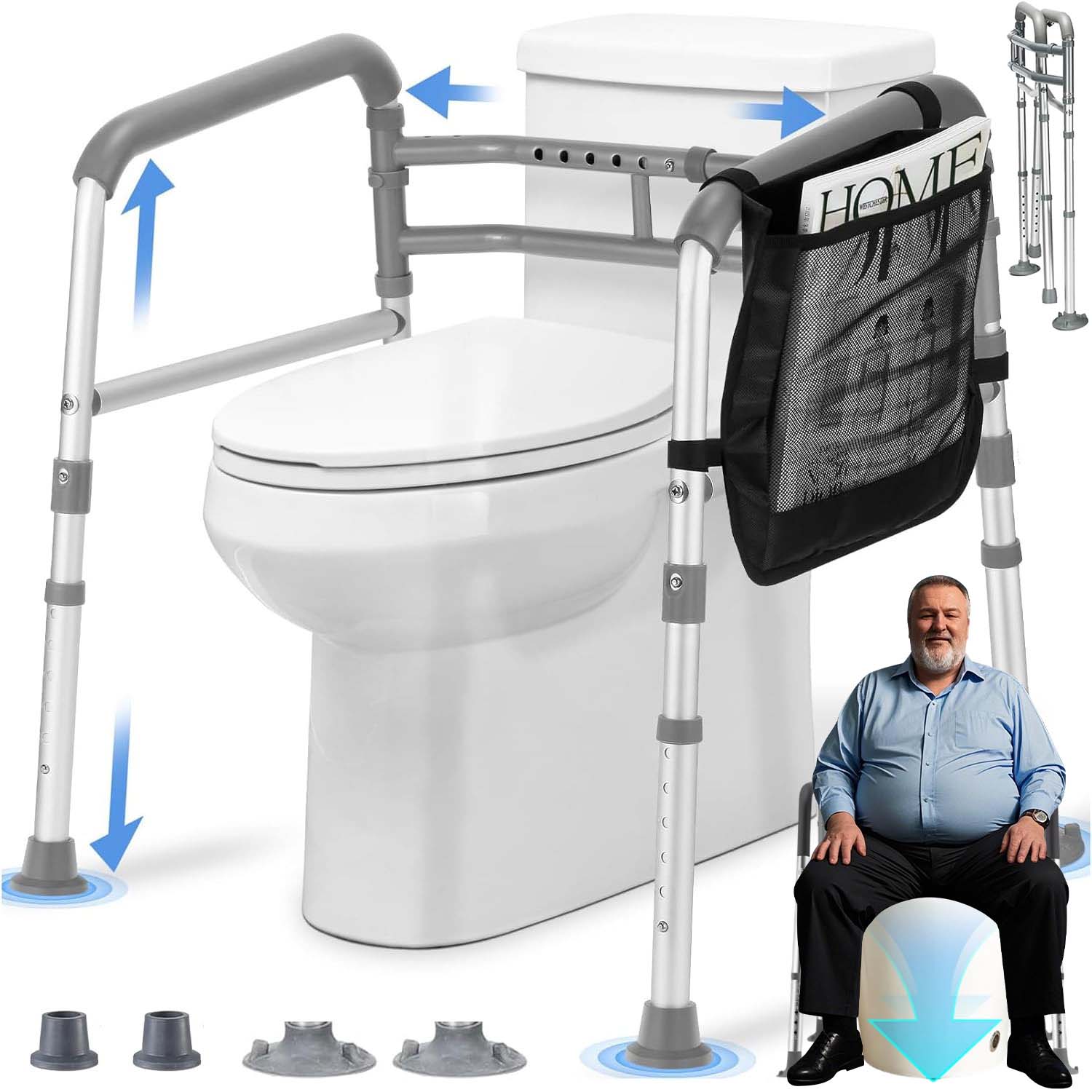 Balkonik Rehabilitacyjny Regulacją Wysokości Stelaż Toalety Osób Starszych