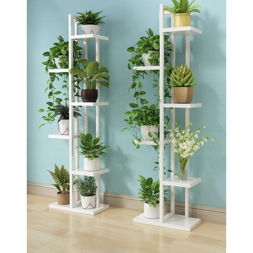 KWIETNIK PÓŁKA STOJAK NA KWIATY DONICZKI LOFT, 6 POZIOMÓW Kolor biały