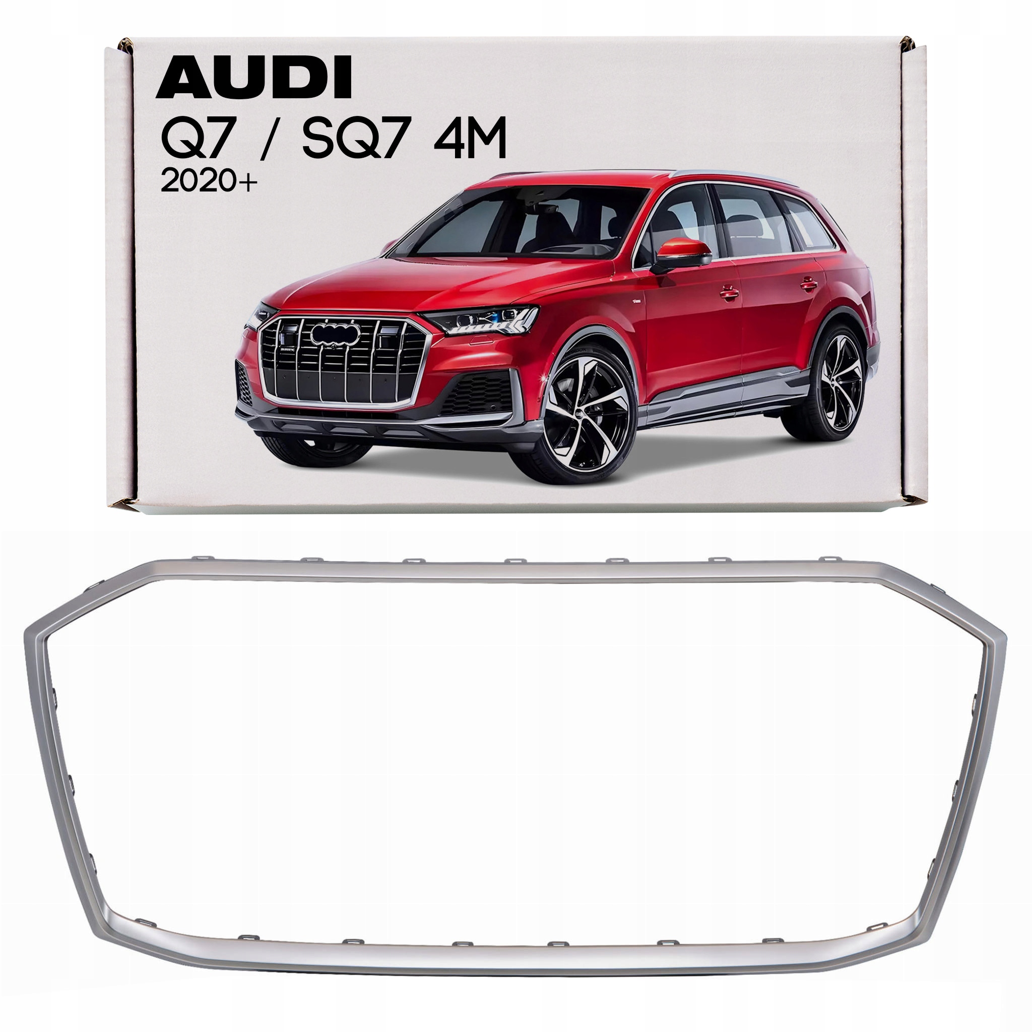 Audi Q7 SQ7 4M 2020+ Po Faceliftu Stříbrný Rámeček Grilu 4M0853651AJ