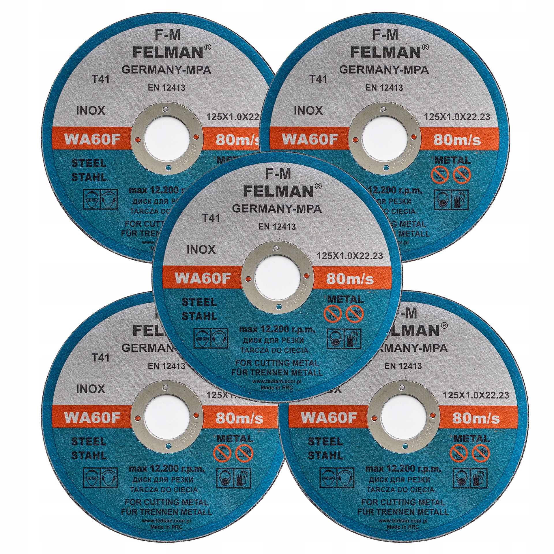 

Tarcza do cięcia 125x1.0 Felman metalu 50sztuk