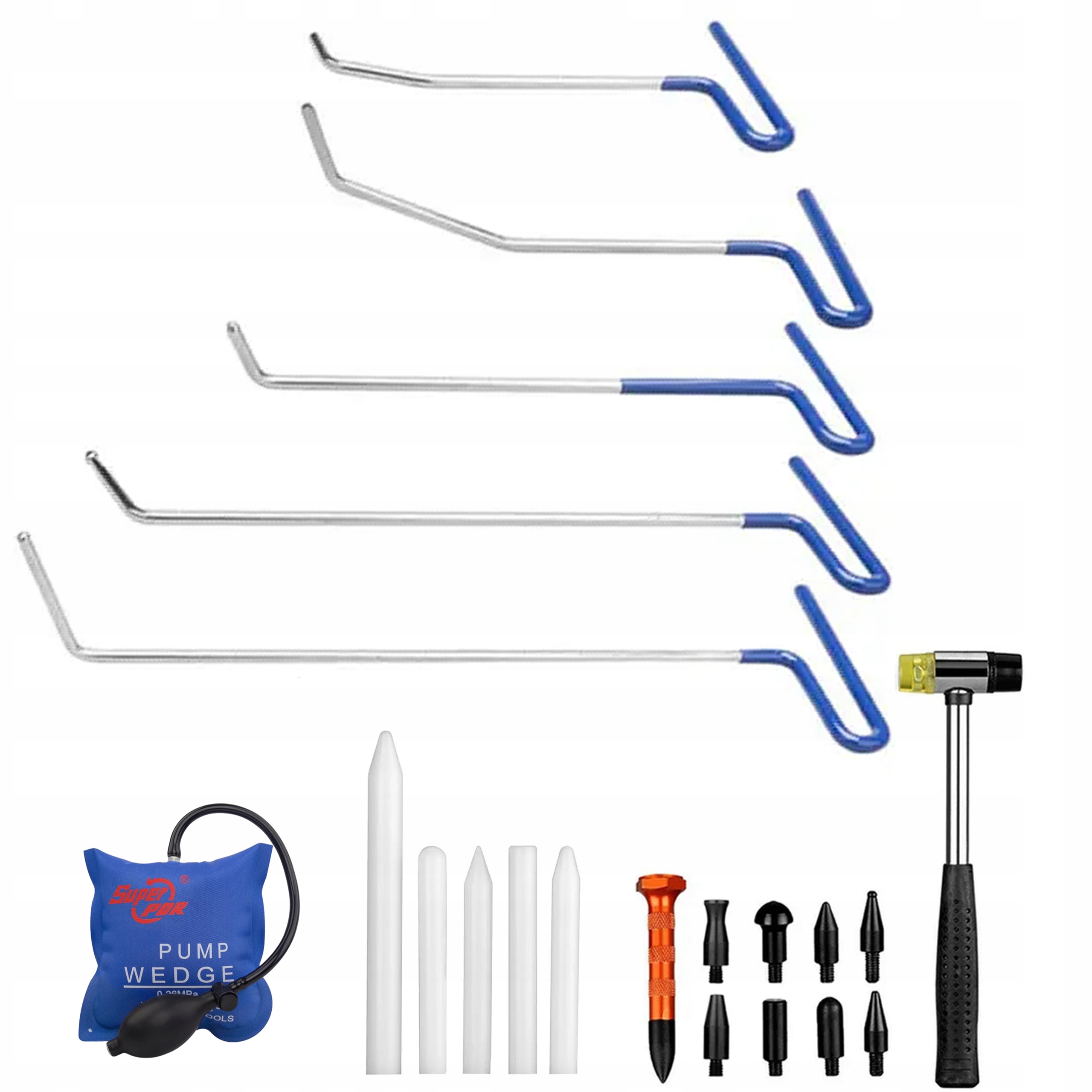 Velká Sada Na Odstraňování Promáčklin, drátů, kladívko, paličky, montážní polštář