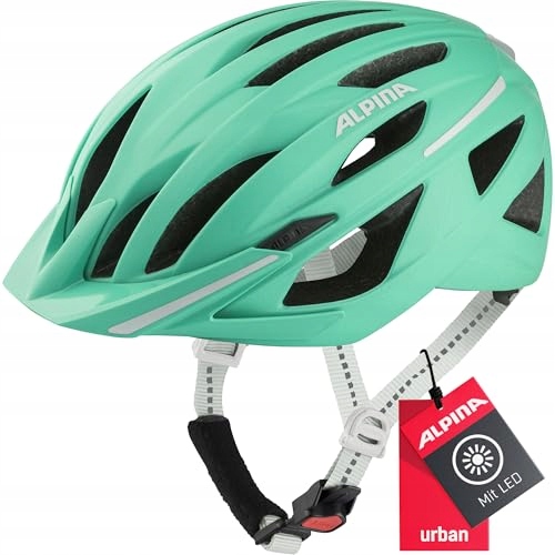Cyklistická přilba Alpina Haga turquoise matt Led 55-59 cm