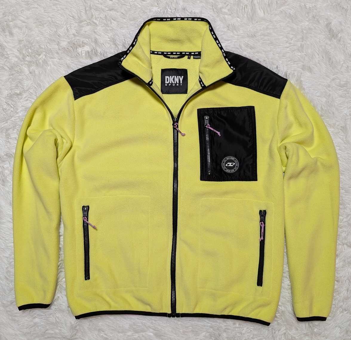 DKNYジャケット DKNY SPORT KURTKA POLAROWA MĘSKA UNISEX NEON KOLOR NA ZAMEK POLAR