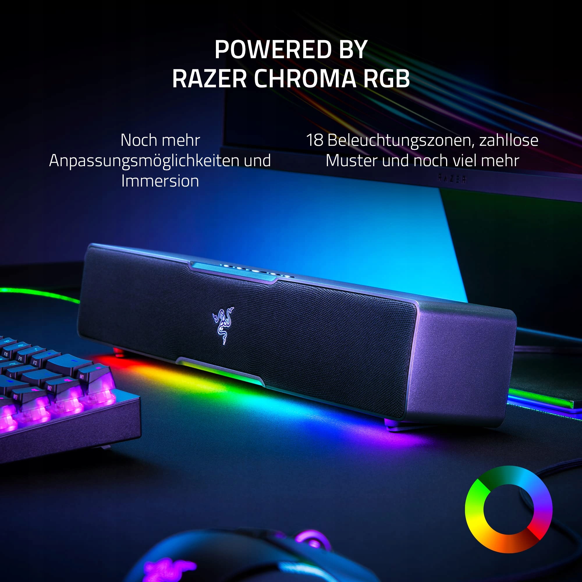 RAZER Leviathan V2 X Soundbar Gaming PC USB C Bluetooth RGB Czarna — miniatura 6