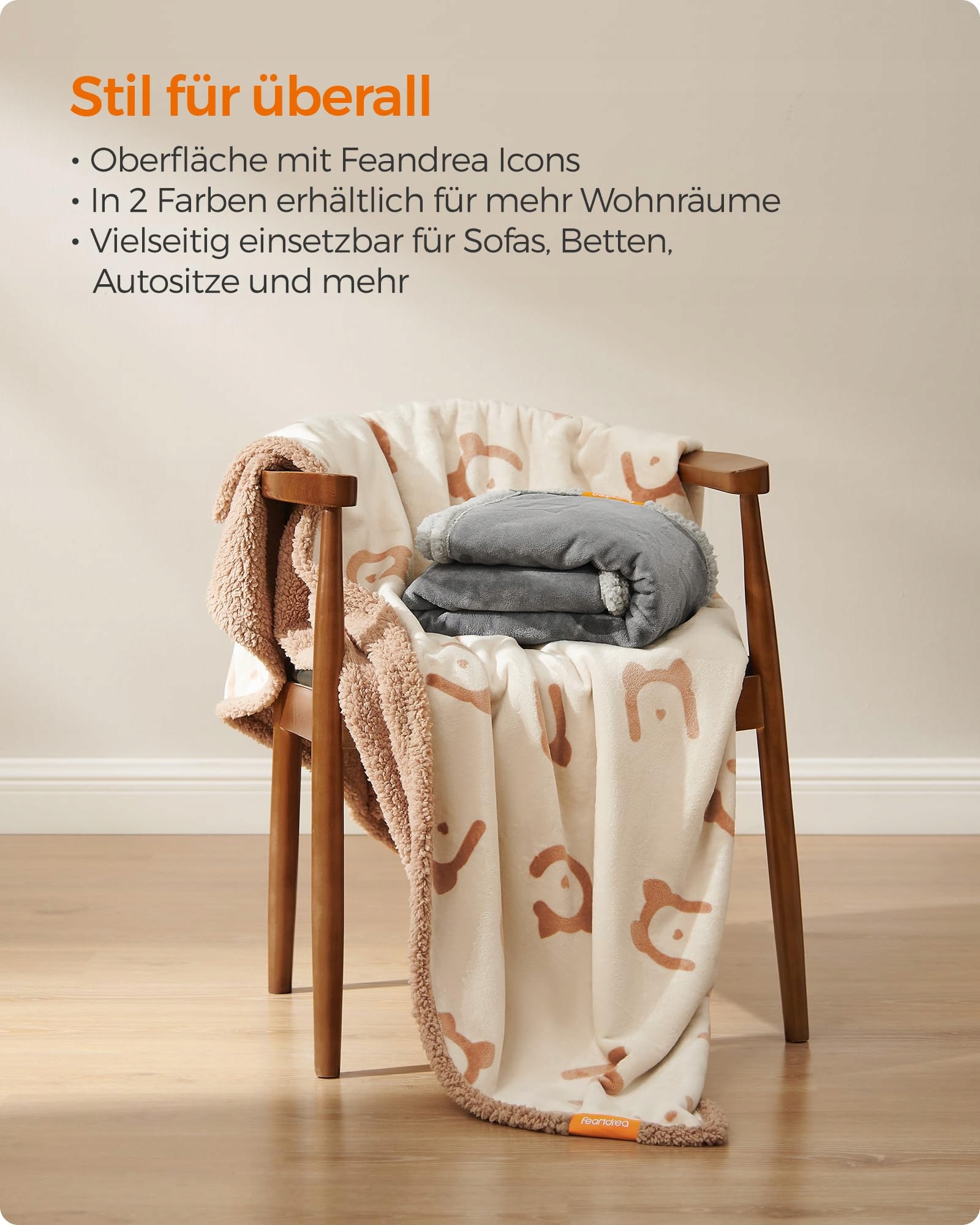 FEANDREA Wodoodporna Koc Dla Psów i Kotów 73x63 cm Beżowy — miniatura 6