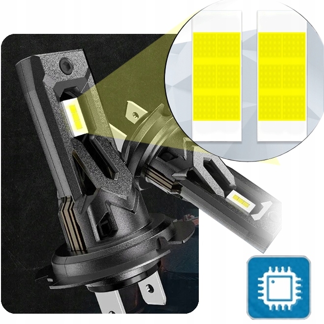 Żarówki H7 LED CSP biała 6500K 1do1 12V CANBUS CAN MOCNE WIECEJ ŚWIATŁA Liczba sztuk 2 szt.