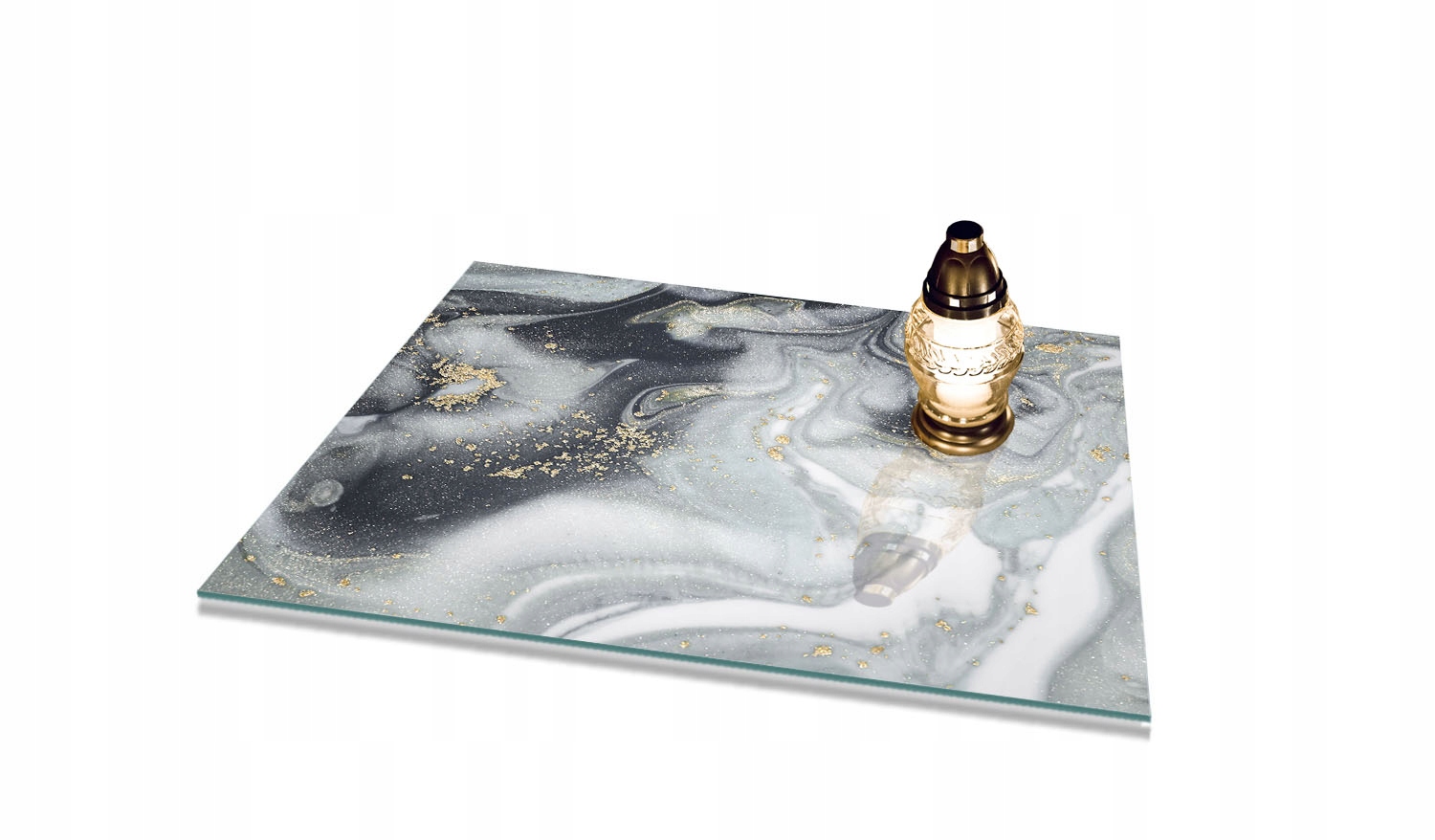 Podstavec pod Znicze z Tvrzeného Skla na Památník Hřbitov 60x52 cm