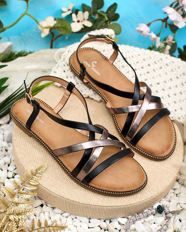 CZARNE SANDAŁKI DAMSKIE ZIIF 39 Oryginalne opakowanie producenta pudełko