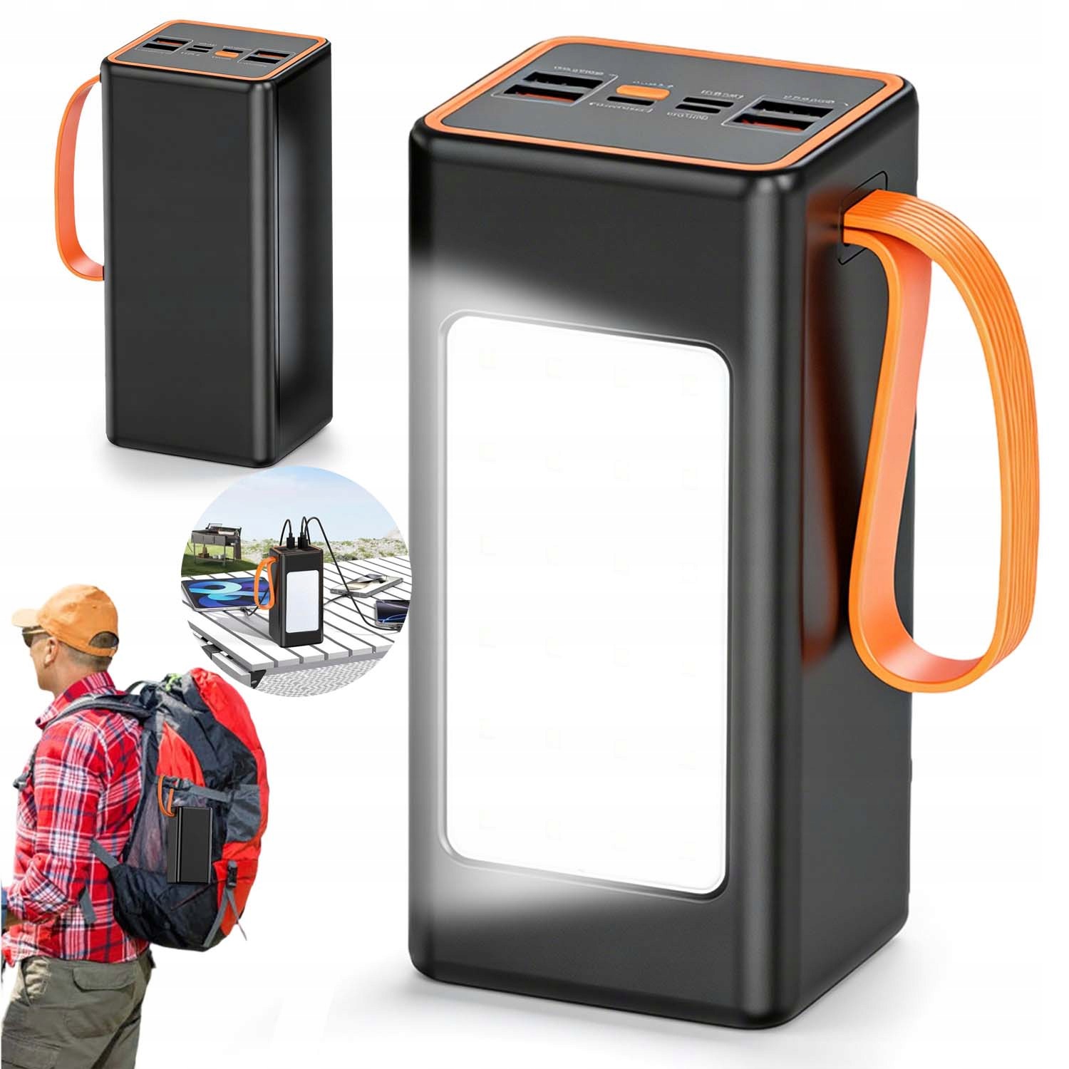 Powerbanka 50000MAH 66W Usb-c Pd Rychlé Nabíjení Černá S Svítilnou Kapacita