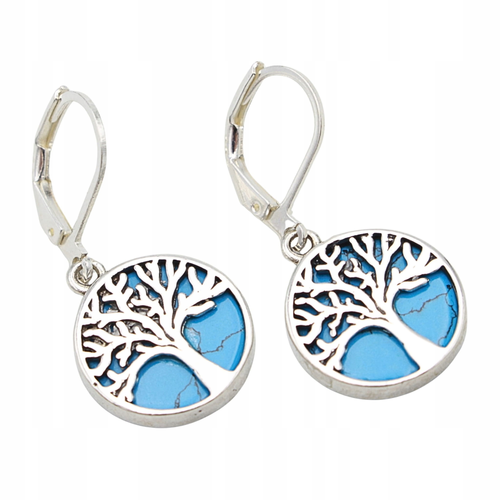 Stříbrné Náušnice s tyrkysem Turkus stříbro 925