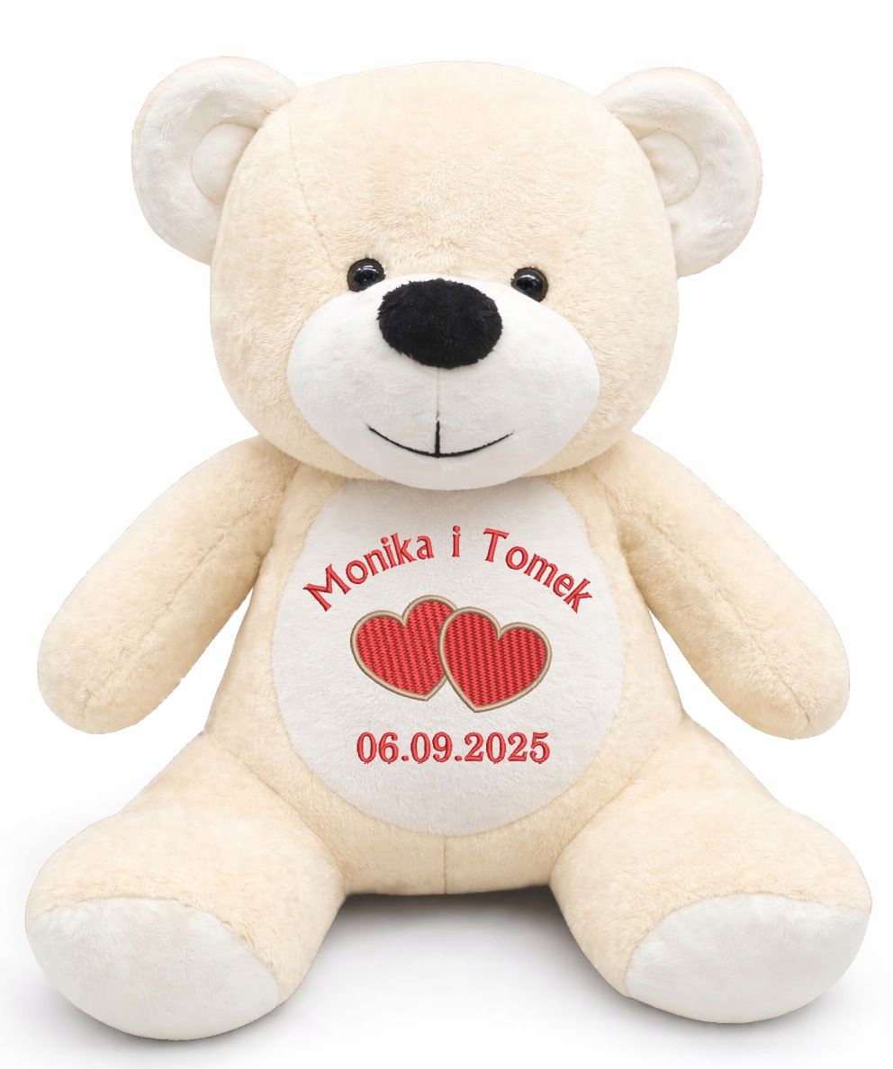 Medvídek s výšivkou Personalizovaný svatební suvenýr se jmény