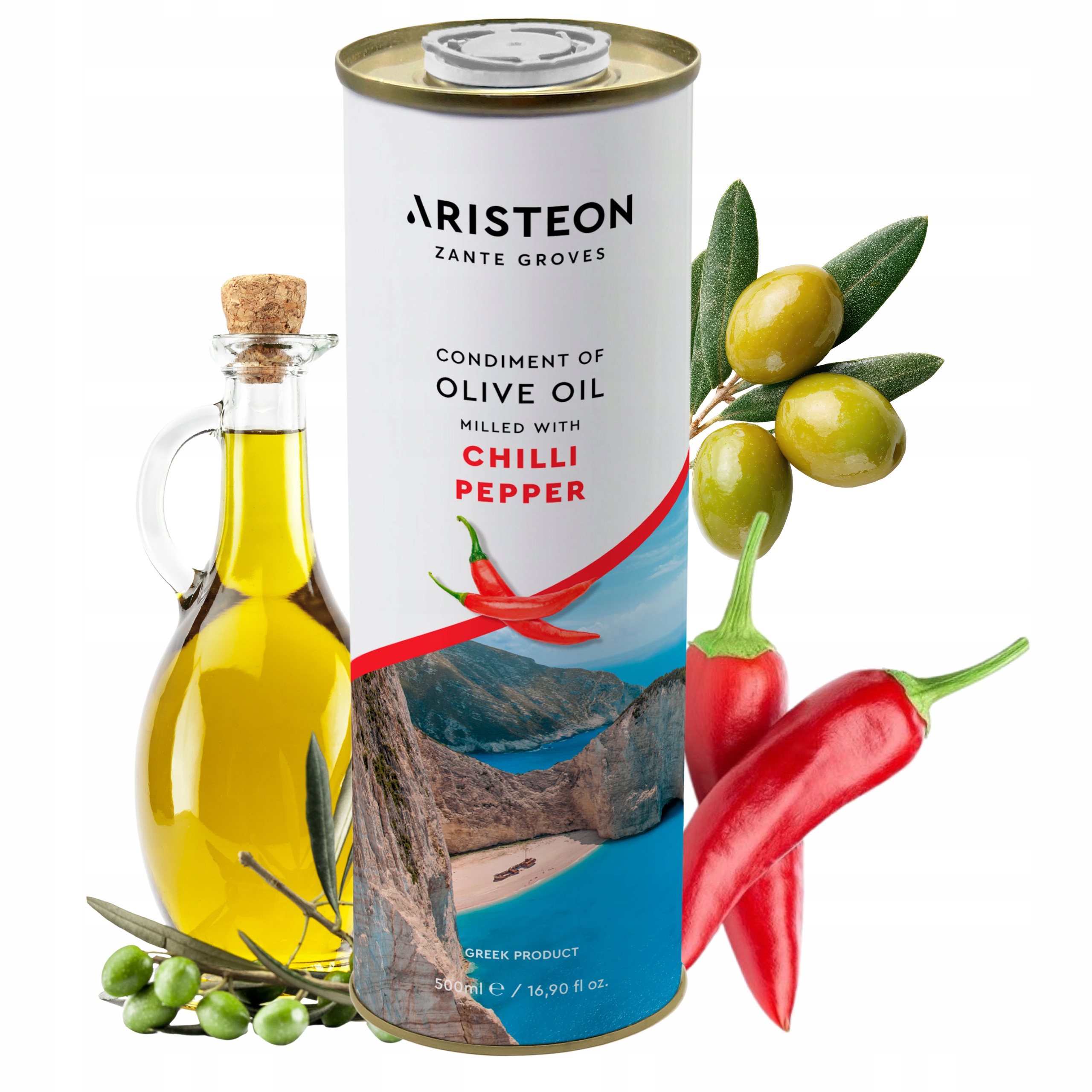 Levně Řecký olivový olej s chilli 500 ml lisovaný za studena, nefiltrovaný