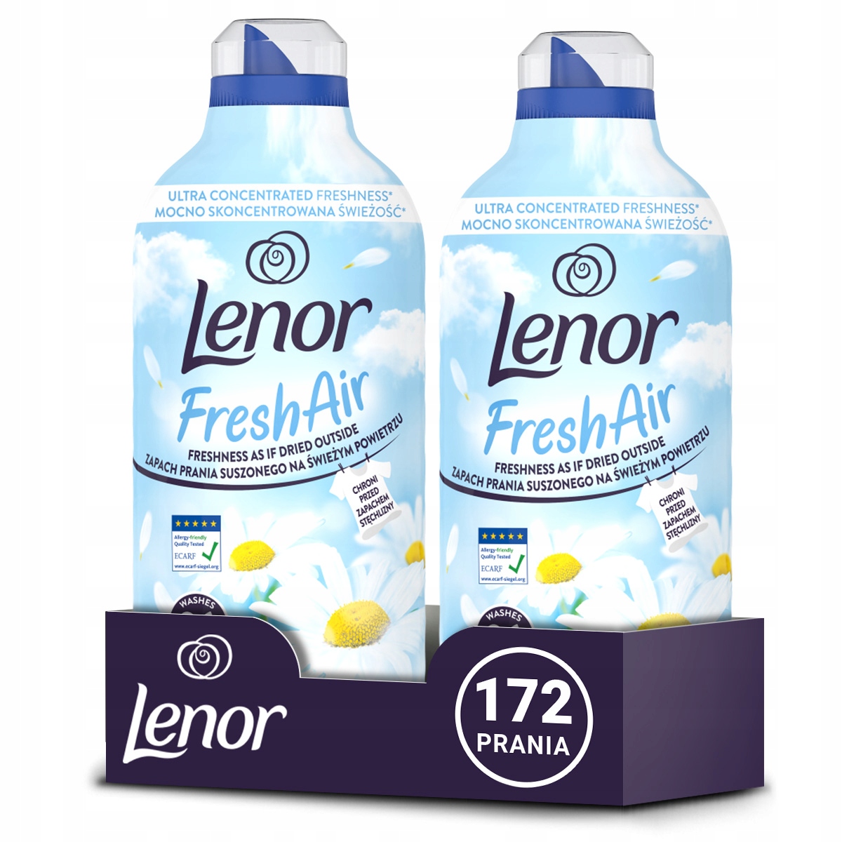 Levně Sada 2x Lenor Fresh Air Tekutá aviváž Sensitive 1,2 l 172 praní