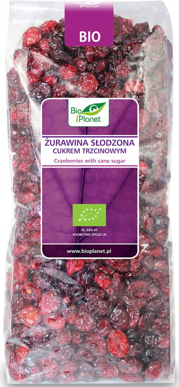 Levně Bio Planet Brusinky slazené třtinovým cukrem 1 kg Bio