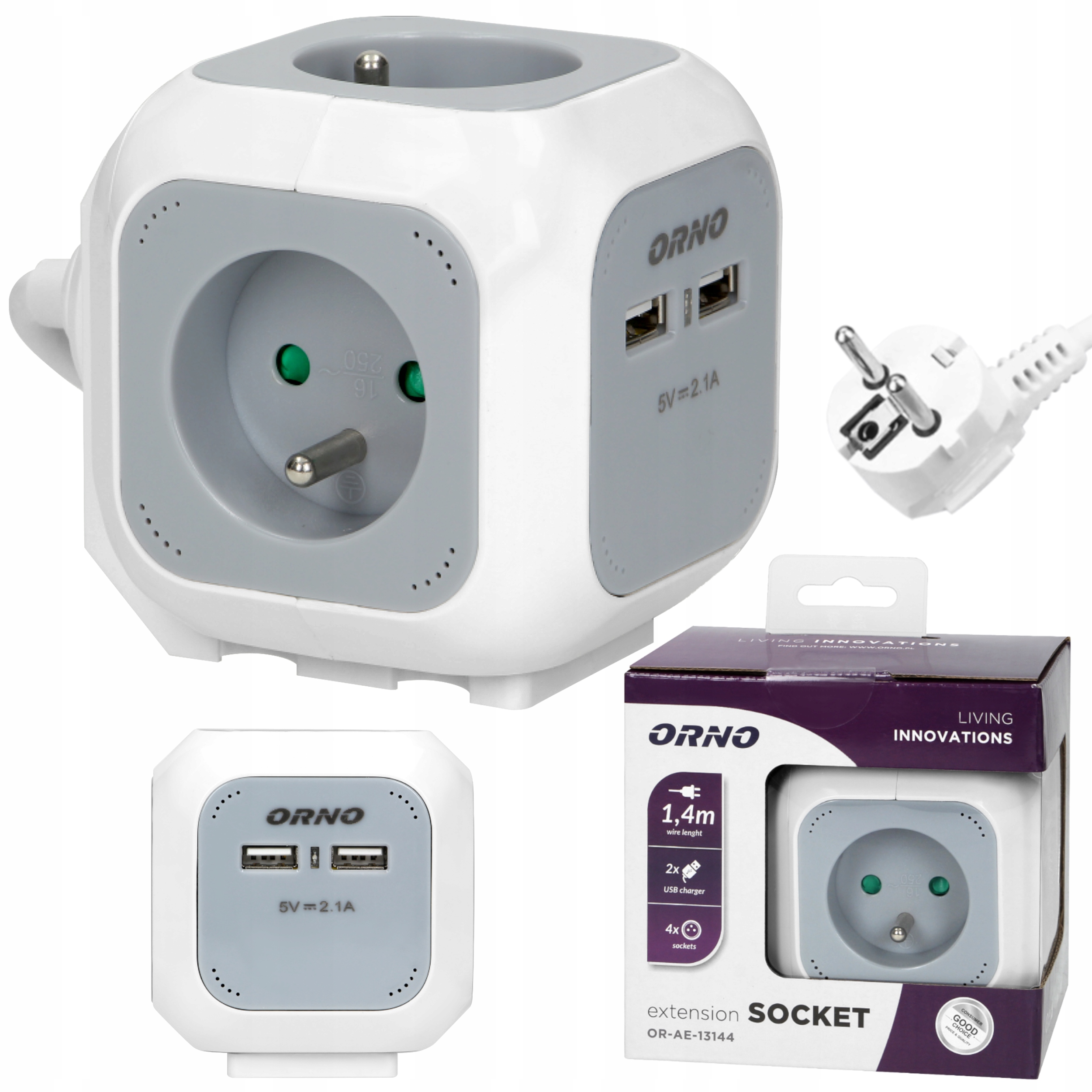 

Przdłużacz Listwa Kostka Magic Cube 4 Gniazda Usb