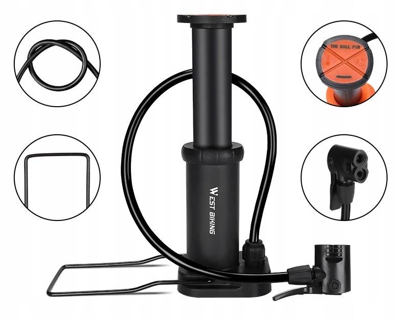 Pompka nożna Azaris POMPKA ROWEROWA Z DO ROWERU czarny