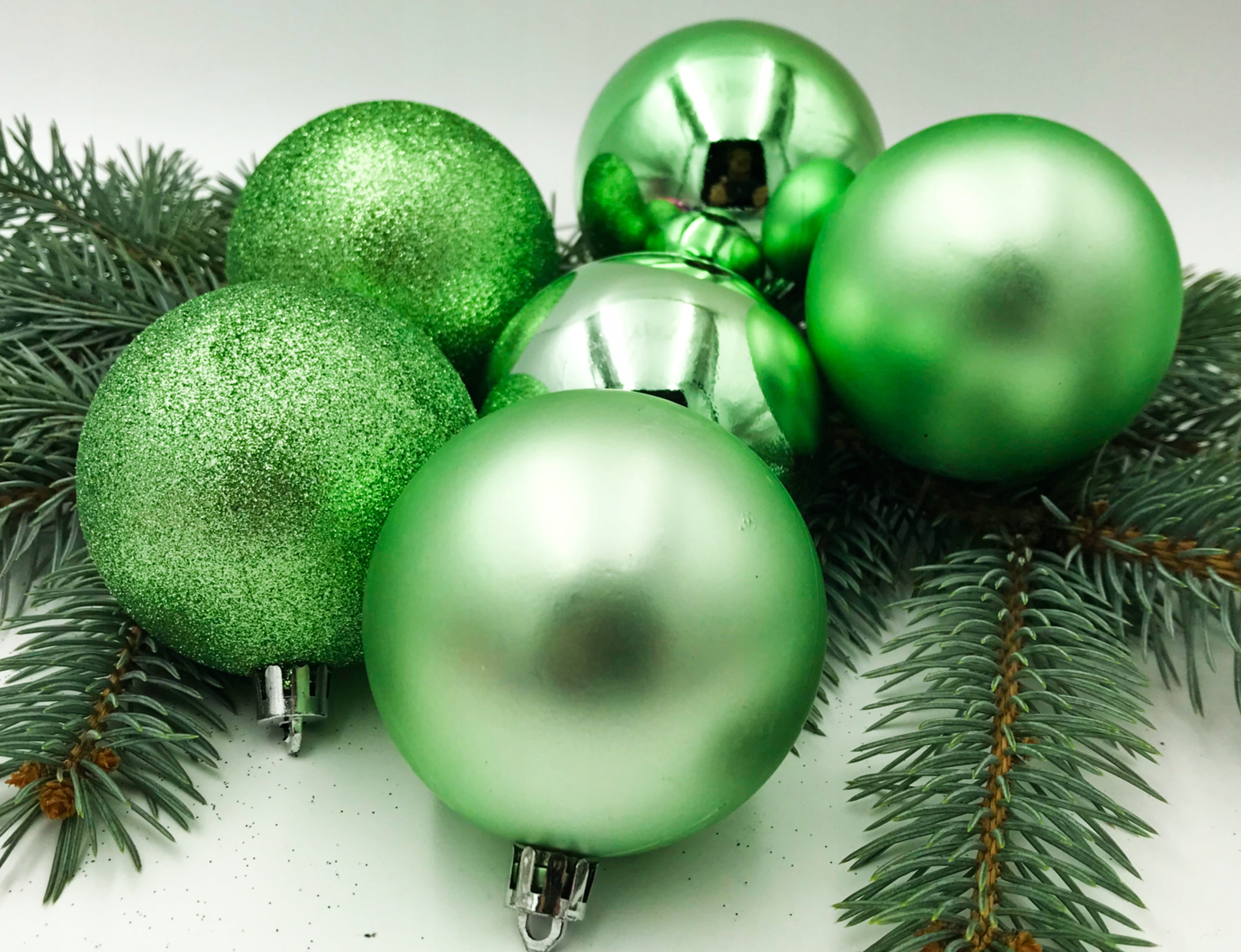 

Bombki Bańki choinkowe zestaw Zielone 6szt 7cm