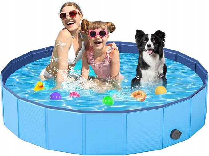 Bazén Pro Psa Skládací XL 160 x 30 CM Brouzdaliště Pro Psa Děti Pvc