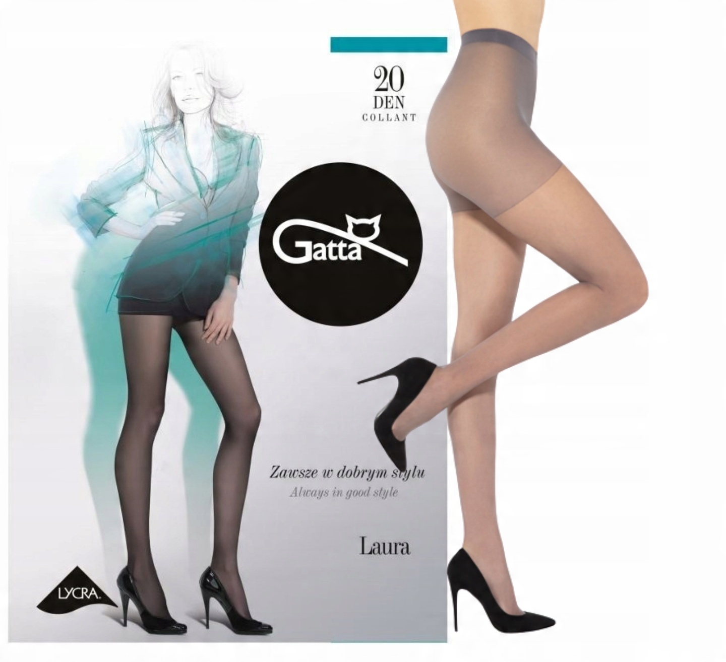 

Rajstopy Gatta Laura lycra 15/20 Den 5-XL grafit