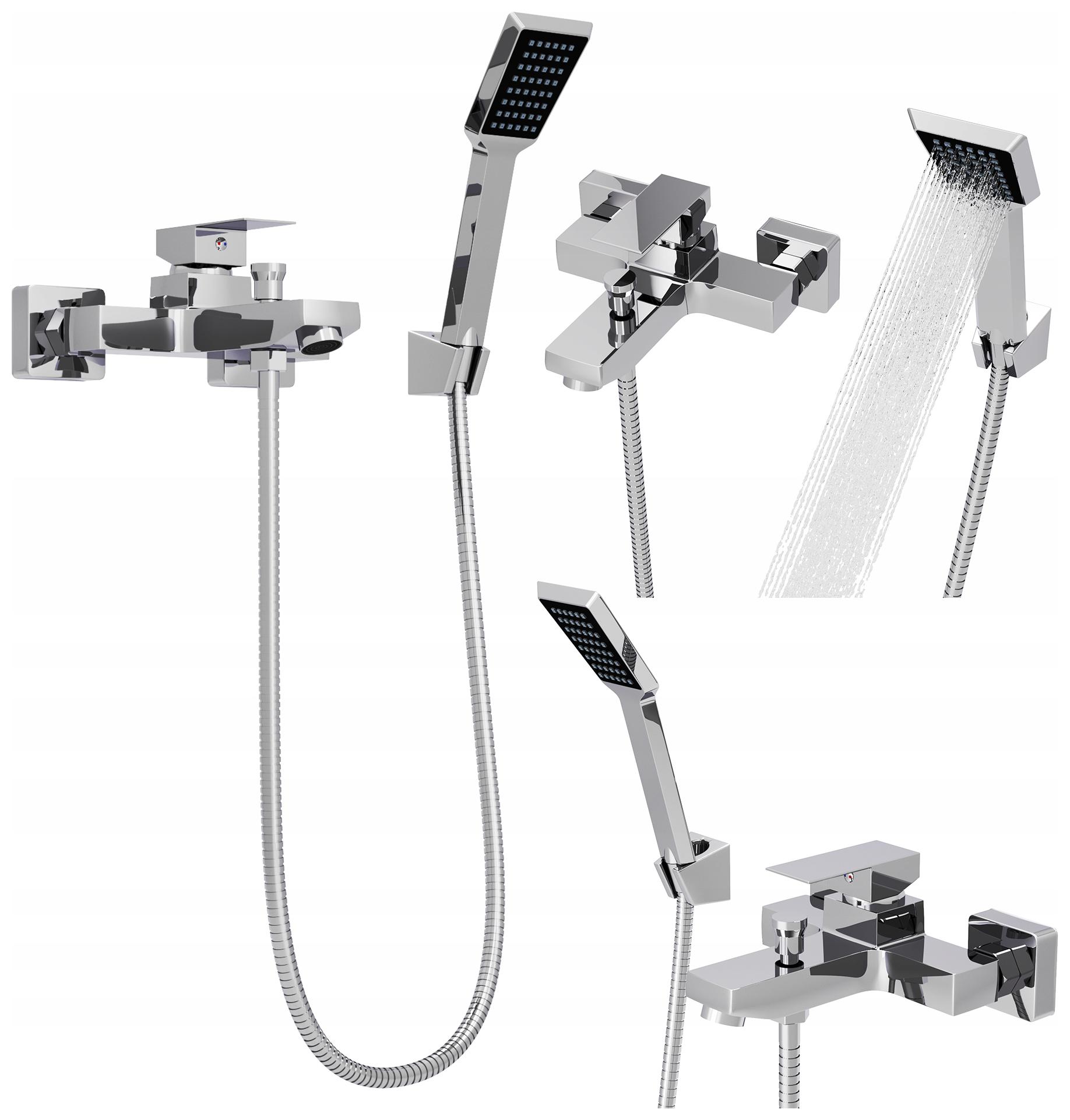 Sada Vaňovej Batérie So Sprchou, Hlavica, Hadicou A Držiakom, Strieborná Chrómová Caro