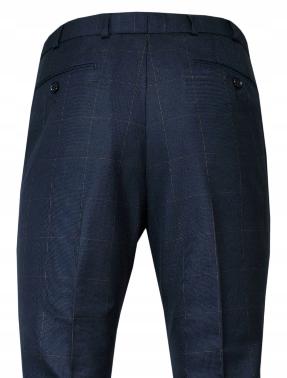 Granatowy Garnitur w Kratę VICTORIO 176/100/86 Materiał dominujący poliester