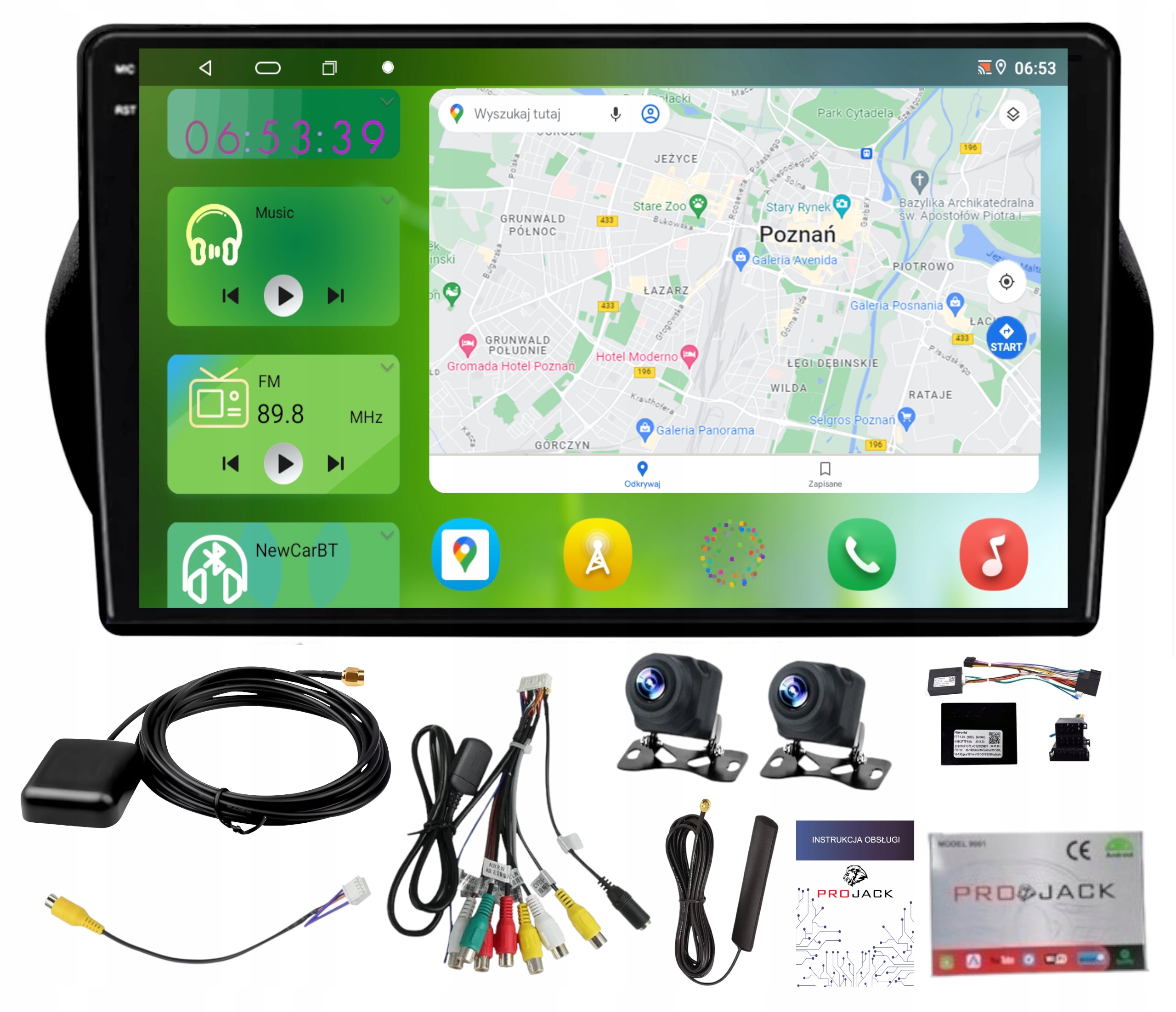 Rádio Navigácia Android Carplay Bt Citroen Nemo 2008-2017 4GB 64GB Sim