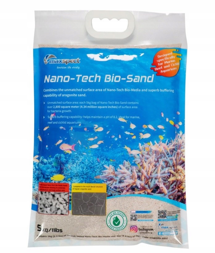 Aktivní Písek Pro Mořské Akvárium Nano-tech Bio Sand 5 Kg Maxspect