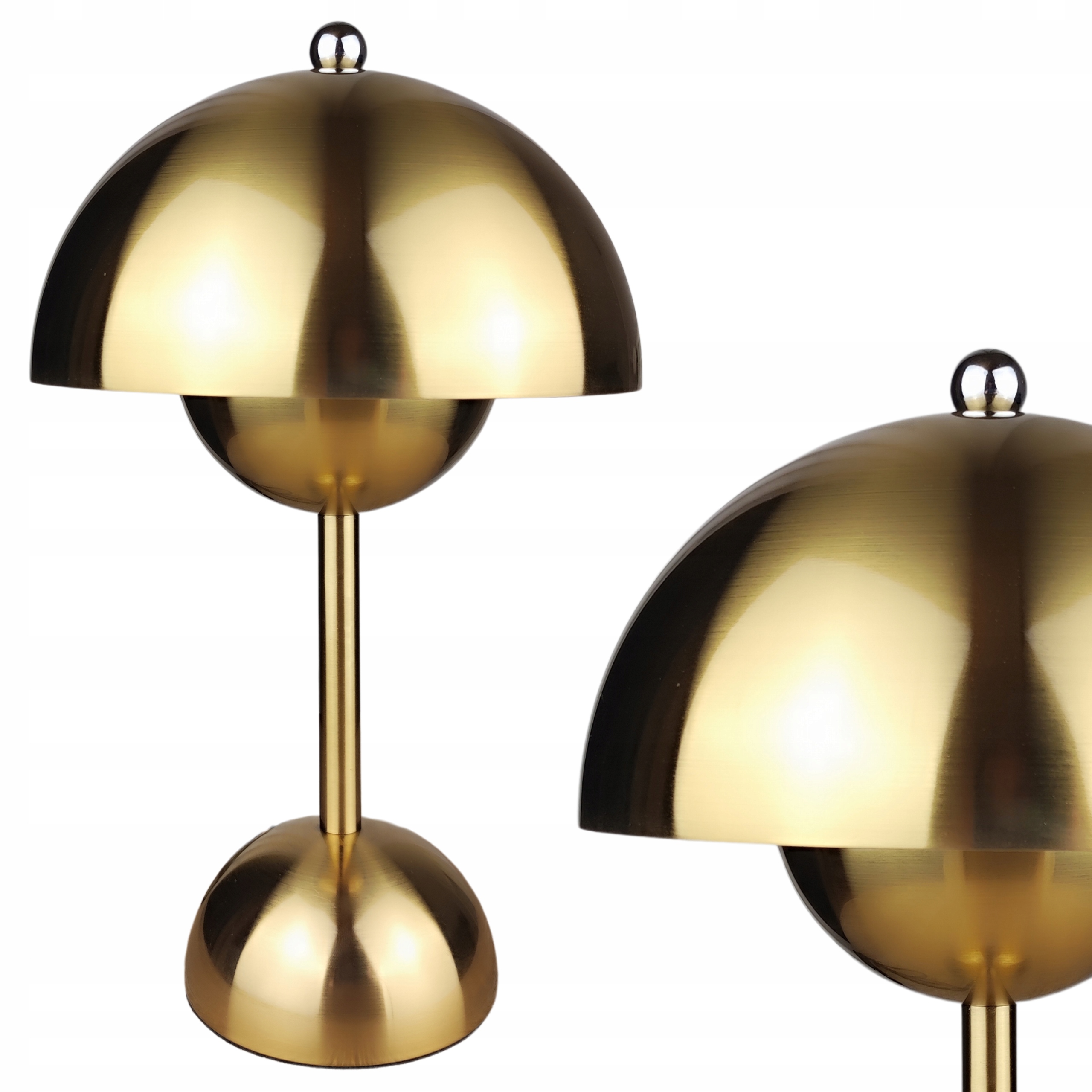 Lampka Nocna Led Złota Glamour Lampa Stołowa Grzybek Do Sypialni