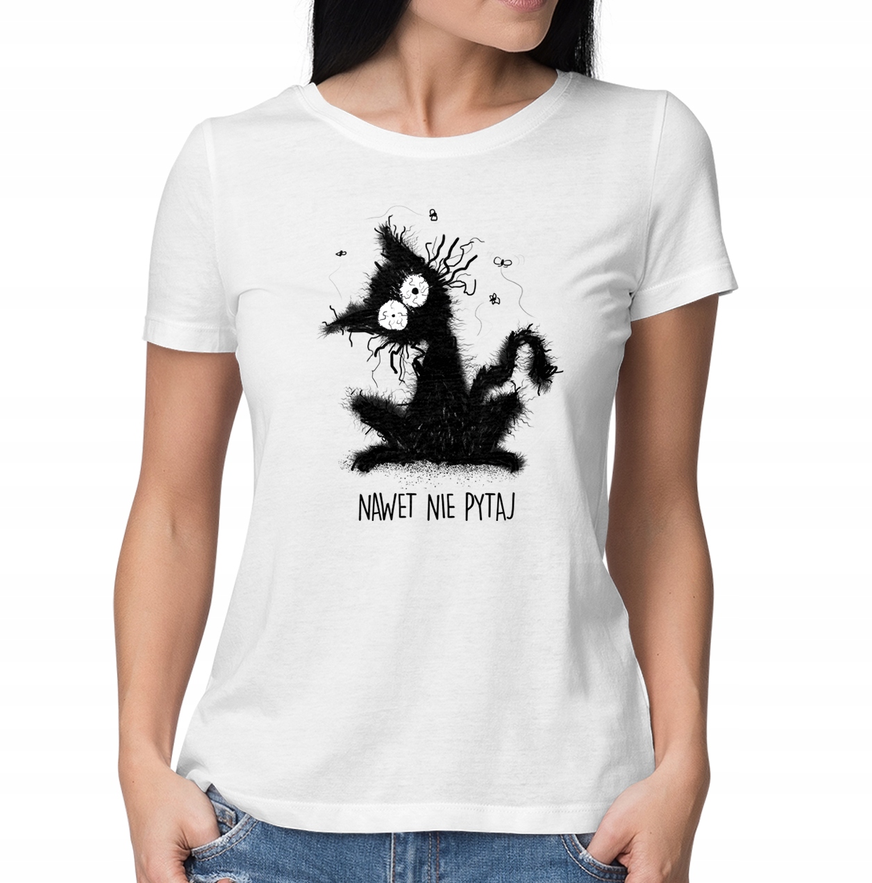 

Koszulka damska z kotem Nie pytaj Różne T-shirt M