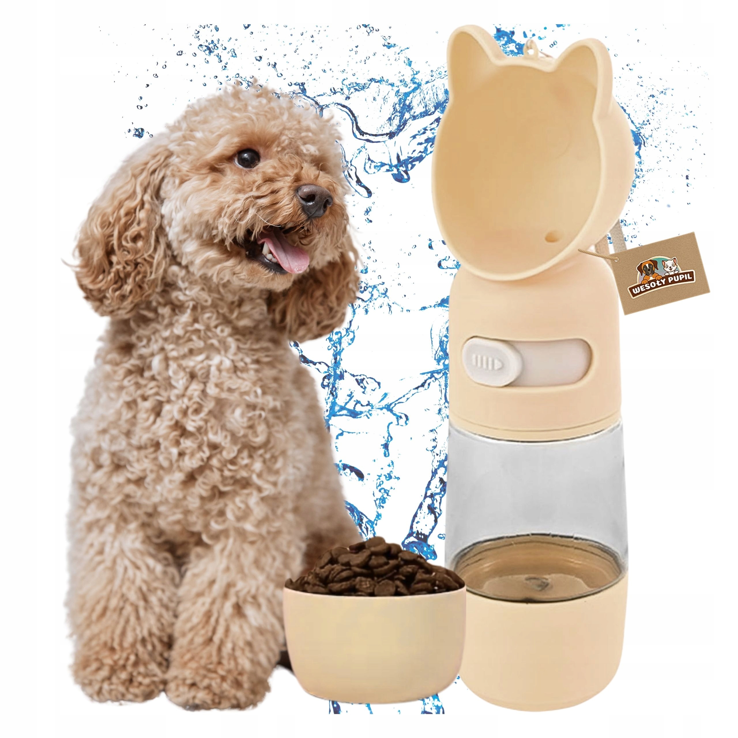 Levně Napáječka z plastu Wesoły Pupil žlutá 400 ml