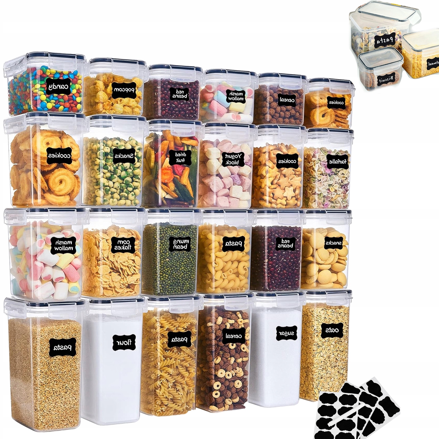 24KS Univerzálních Plastových Nádob Na Hermetické Potraviny S Víkem