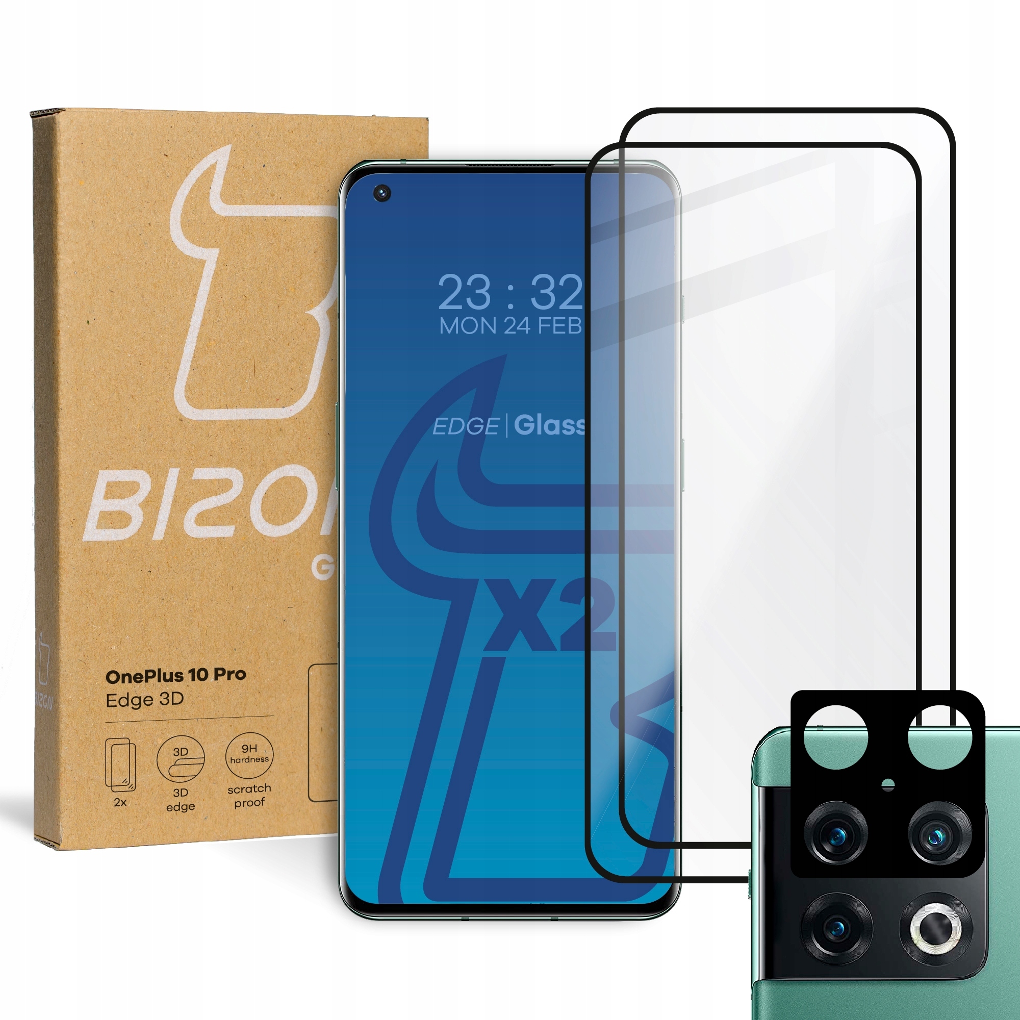 Фото - Захисне скло / плівка Bizon 2x Szkło +szybka na aparat  do OnePlus 10 Pro 