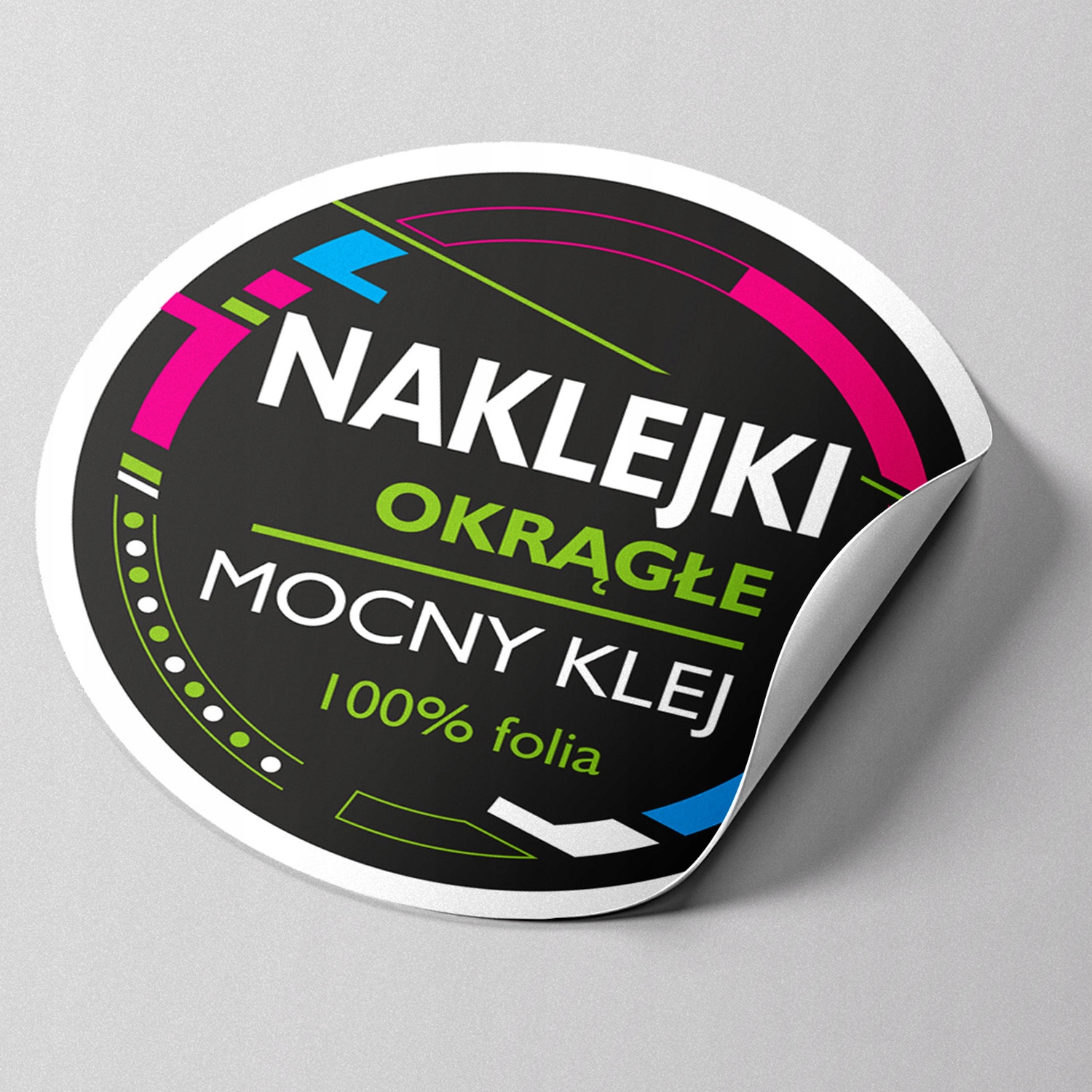 

Naklejki, Etykiety foliowe okrągłe 5cm Mocny Klej