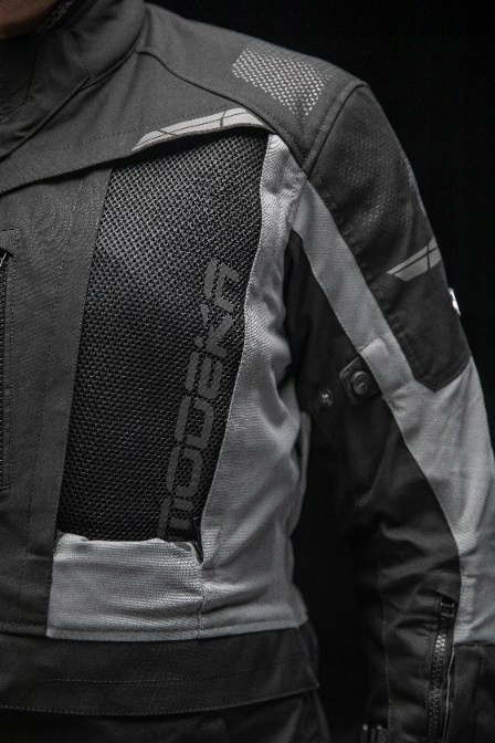 Kurtka Modeka HYDRON S czarny szary Materiał tekstylia