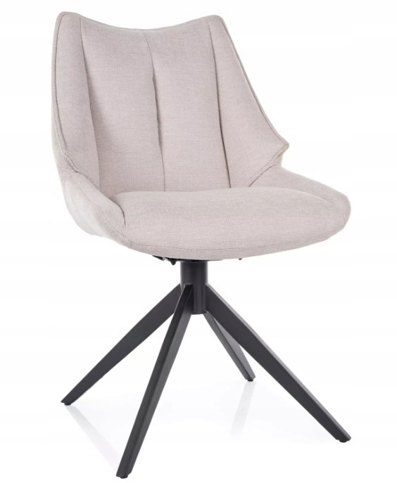 Krzesło obrotowe tapicerowane beżowe do biurka salonu jadalni Coda Brego